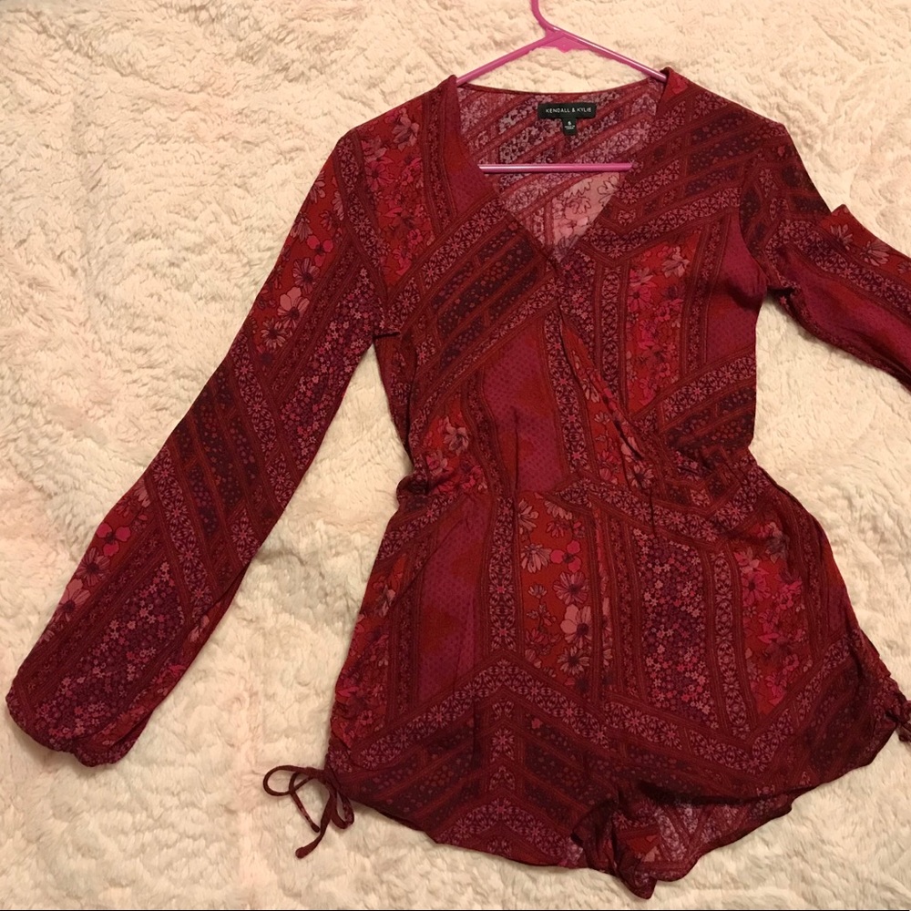 Kendall & Kylie Red Paisley Romper- Small